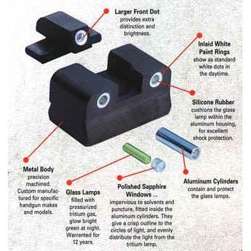 Trijicon Ruger P90 Or P91 3 Dot Night Sight Set