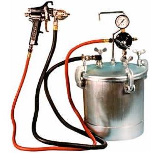 Astro Pneumatic 2-1/4 Gallon Pressure Tank With Spray Gun & 12 Foot Hose - Black Gun - 1.0mm Nozzle