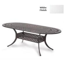 Meadow Decor Amazon 84 Inch Oval Cast Aluminum Table - White Finish
