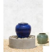 Campania Glazed Nirvelli Low Jar Fountain - Round Basin
