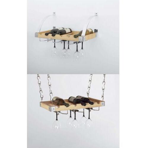 Natural Wood Wine Rack (6) Bottle Hanging/Wall Wine Rack