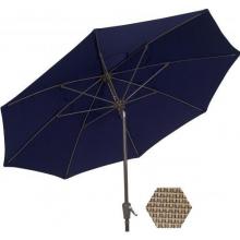 FiberBuilt Outdoor Umbrellas Aluminum 7.5Ft Diameter, Hexagon - White