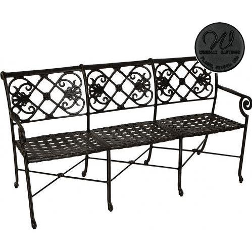 Windham Castings Catalina Triple Settee Frame Only, Black