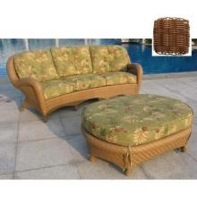 North Cape Catalina Resin Wicker Large Resin Wicker Ottoman - Walnut