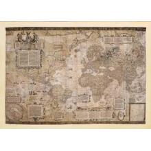 Map World-Antique Paper 1500 Foots Poster Print