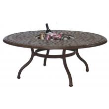 Darlee Series 60 Cast Aluminum Patio Tea Table With Ice Bucket Insert - 52 Inch Round