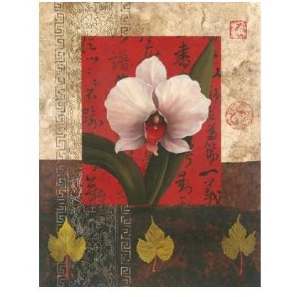 White Chinese Orchid Poster Print