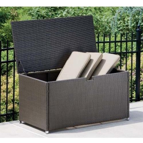 Alfresco Home Vento Large Wicker Outdoor Storage Box, Rectangular - Java