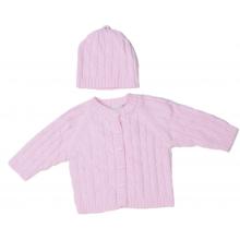 Elegant Baby Cable Knit Sweater Box Set 12 Months - Pink