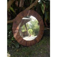 Groovy Stuff Teak Wood Round Mirror