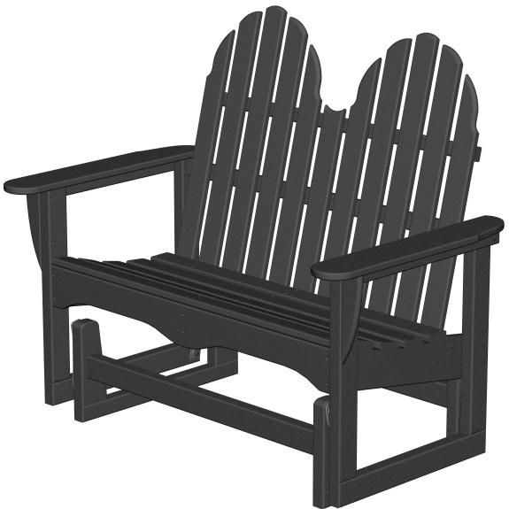 Poly-Wood Recycled Plastic Wood Classic Adirondack Glider Bench - 48 Inches