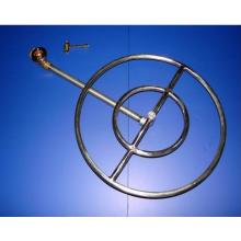 HPC 18 Inch Natural Gas Stainless Steel Round Fire Pit Kit - Match Light