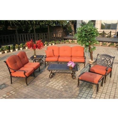 Darlee Flamingo Cast Aluminum Patio Lounge Set With End & Coffee Table