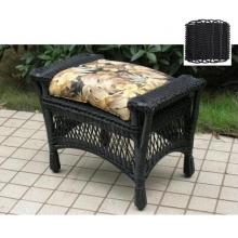 North Cape Pinehurst Resin Wicker Ottoman - Black