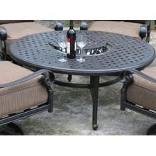 Alfresco Home Weave 52 Inch Bev/Fire Pit Chat Tablew/ Center Disc /umb Hole - Antique Fern