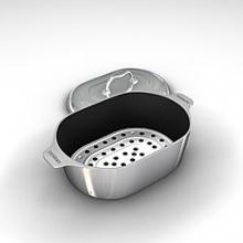 Chefs Design Traditional Series Cast Aluminum Oval Roaster - 16.5 Inch