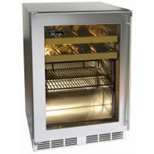 Perlick Built In C-Series 24 Inch Beverage Center With Integrated Wood Overlay Glass Door Hinge Right (Requires Custom Panels)