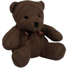 Elegant Baby Knit Teddy Bear - Brown Cable Knit