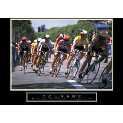 Courage - Making A Turn Bicycle Race Poster Print