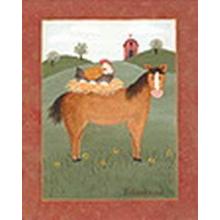 Horse W Hen Poster Print