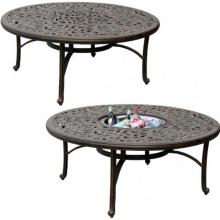 Darlee Catalina Cast Aluminum Tea Table W/ Ice Bucket Insert - 52 Inch Round