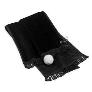 Port & Company Grommeted Hand Towel - Black Port & Company Grommeted Hand Towel - Black