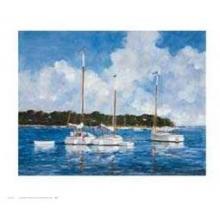 Moored Cat Boats Poster Print