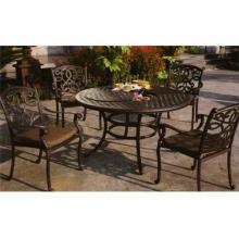 Darlee Santa Monica Cast Aluminum Patio Dining Set With Cushions - 52 Inch Round