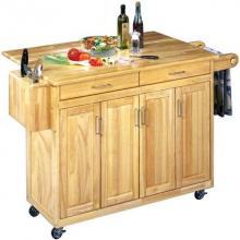 Home Styles Wood Top Kitchen Cart With Breakfast Bar - Natural