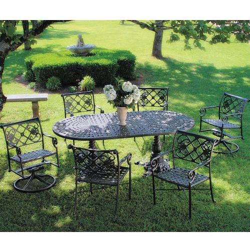 Windham Castings Catalina Cast Aluminum Oval Patio Dining Set For 6