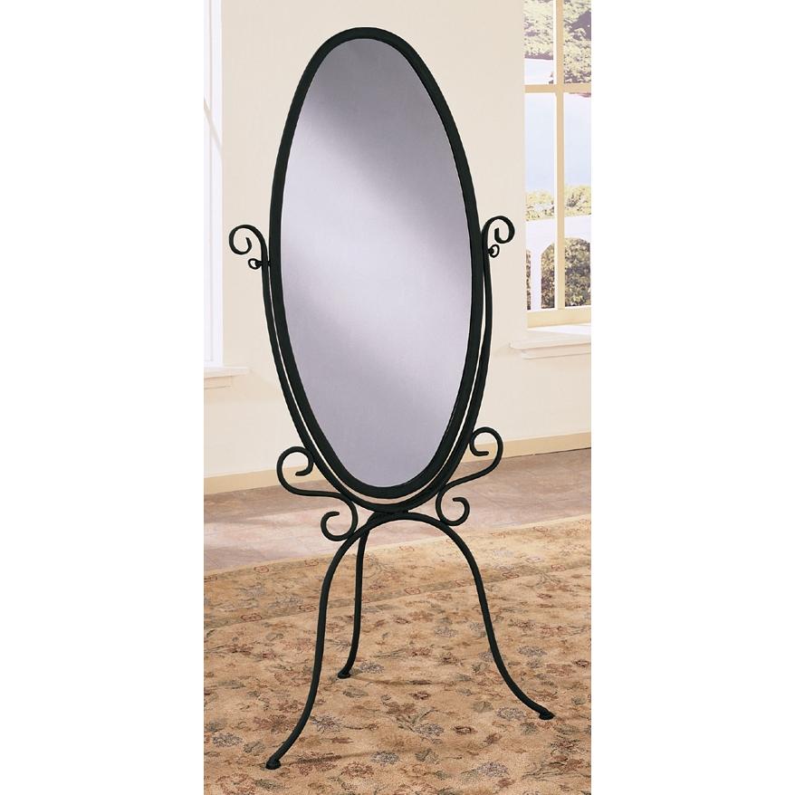 Powell Furniture - Garden District Black With Gold Highlights Scroll Cheval Mirror - 147