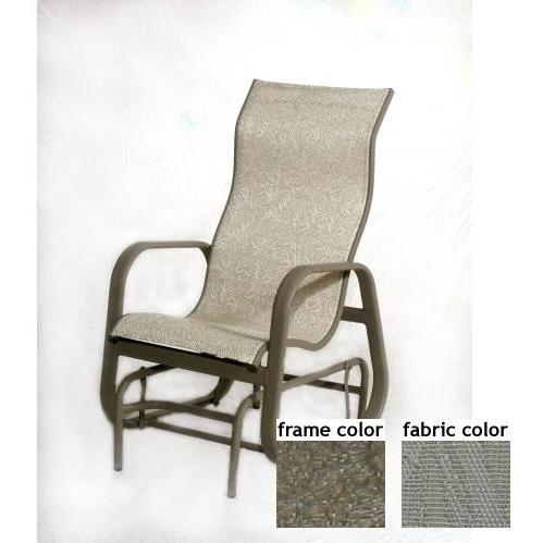 Bonaire Aluminum High Back Sling Glider With Scavo Bronze Frame And A0109 Fabric