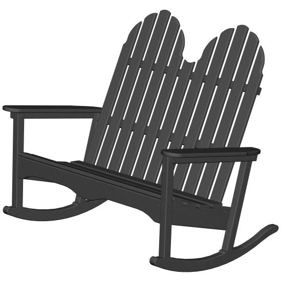 Poly-Wood Recycled Plastic Wood Classic Adirondack Double Rocking Chair
