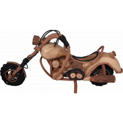 Groovy Stuff Small Teak Wood Motorcycle - Light - W-774-CL Groovy Stuff Small Teak Wood Motorcycle - Light - W-774-CL