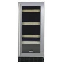 Marvel Beverage & Wine Cooler, 15 Inches - White Cabinet W/ White Frame Glass Door