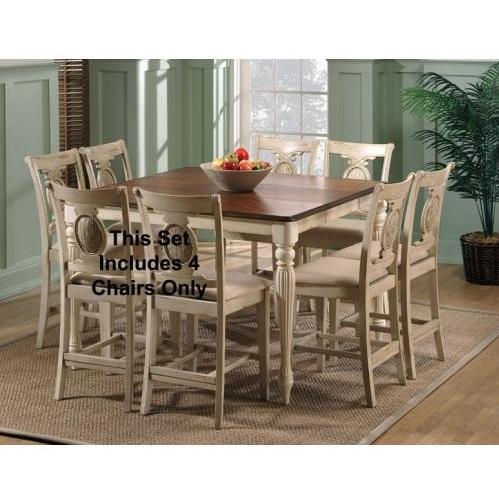 Hillsdale Cumberland 5-piece Square Counter Height Dining Set With Leaf - Antique Buttermilk