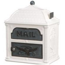 Classic Series High Security Locking Mailbox Top Piece - White W/ Verde Brass