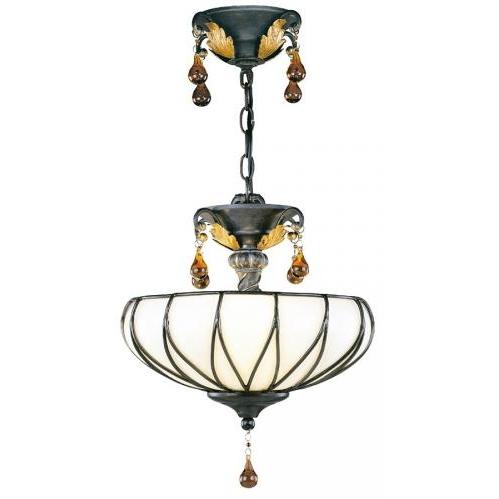 World Imports Hatillo Collection Hanging Light Fixture In Dark Antique Bronze Finish - 3 Bulbs - 1273-97