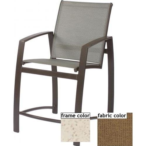Suncoast Vision Sling Gathering Height Chair - Pebble Frame And Raku Fabric