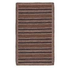 Capel Rugs Rectangle Cabana Stripes Outdoor Rug, Brown - 2 Feet X 3 Feet