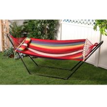 Bliss Hammocks Tequila Sunrise With Pillow - Rainbow/White Stripe