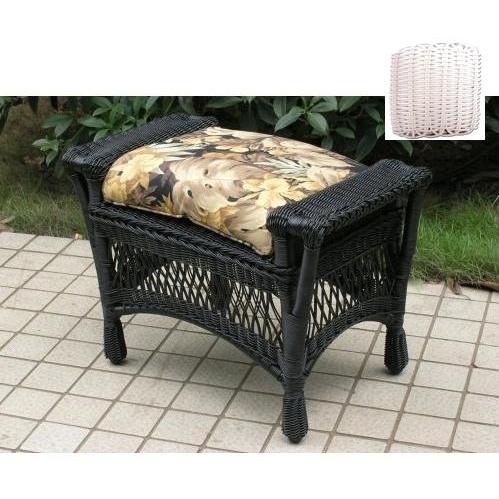 North Cape Pinehurst Resin Wicker Ottoman - White