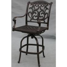 Darlee Flamingo Cast Aluminum Swivel Bar Stool With Cushions