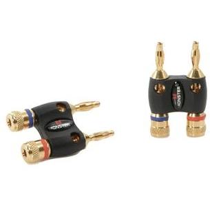 MONSTER HOME THEATER DUAL BANANA SPEAKER CABLE ADAPTERS