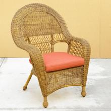 North Cape Port Royal Resin Wicker Dining Chair - Walnut