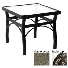 Sterling 24 Inch Aluminum Square End Table - Aluminum Partial Pattern With Scavo Bronze Frame