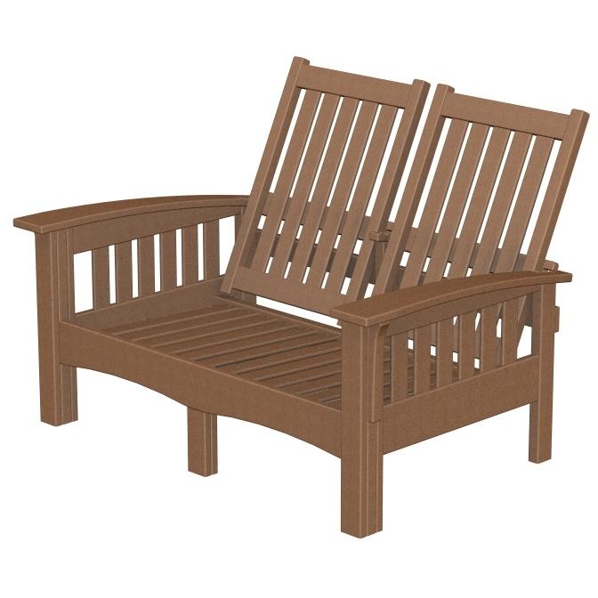 Poly-Wood Recycled Plastic Wood Mission Loveseat - Cushion Included