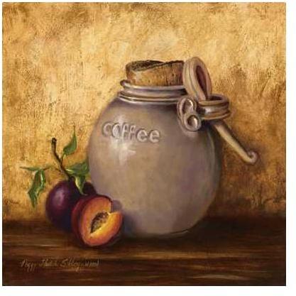 Coffee Crock And Plums Poster Print