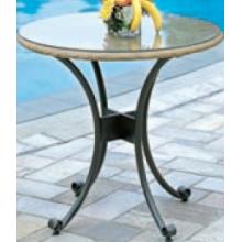 Alfresco Home Mackinac 36 Inch R Balcony Dining Table W/ Glass Top
