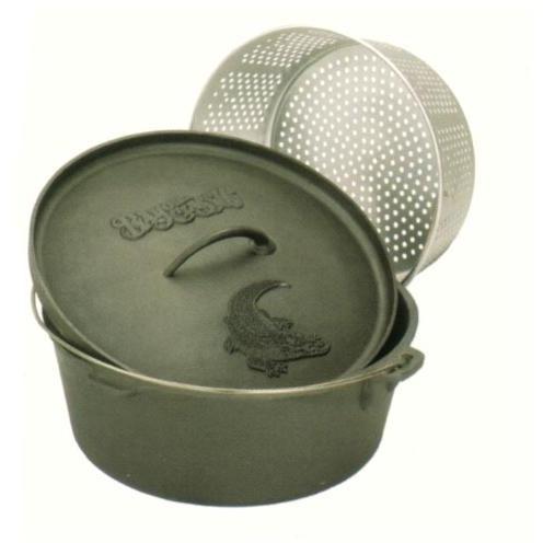 Bayou Classic 12 Quart Cast Iron Dutch Oven With Basket